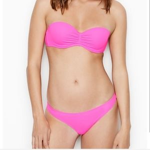 VICTORIA'S SECRET Hot Pink Zuma Smocked Itsy Bikini Bottoms Swimsuit   XL